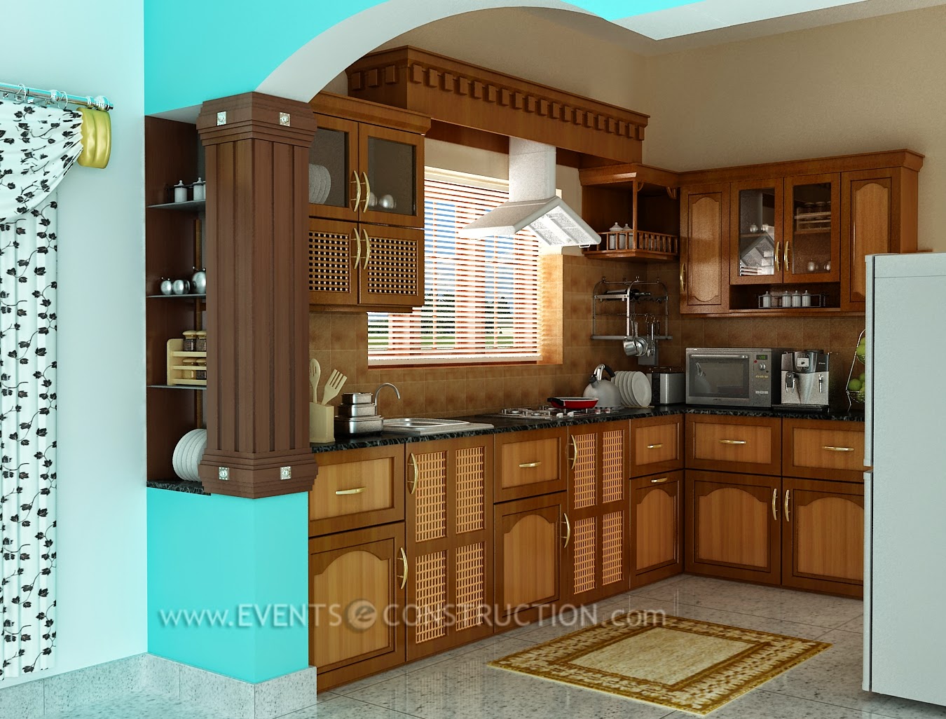 Evens Construction Pvt Ltd: Kerala kitchen interior design