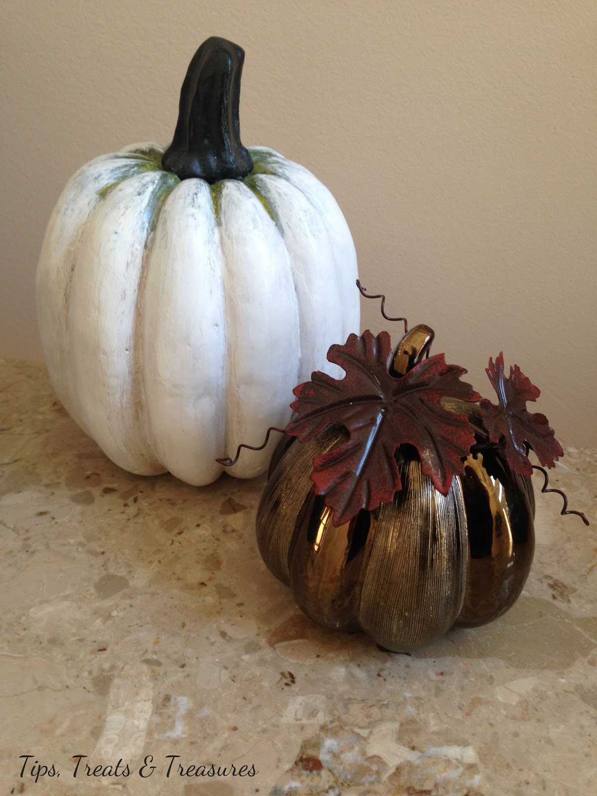 Tips, Treats & Treasures Painted Faux Pumpkin