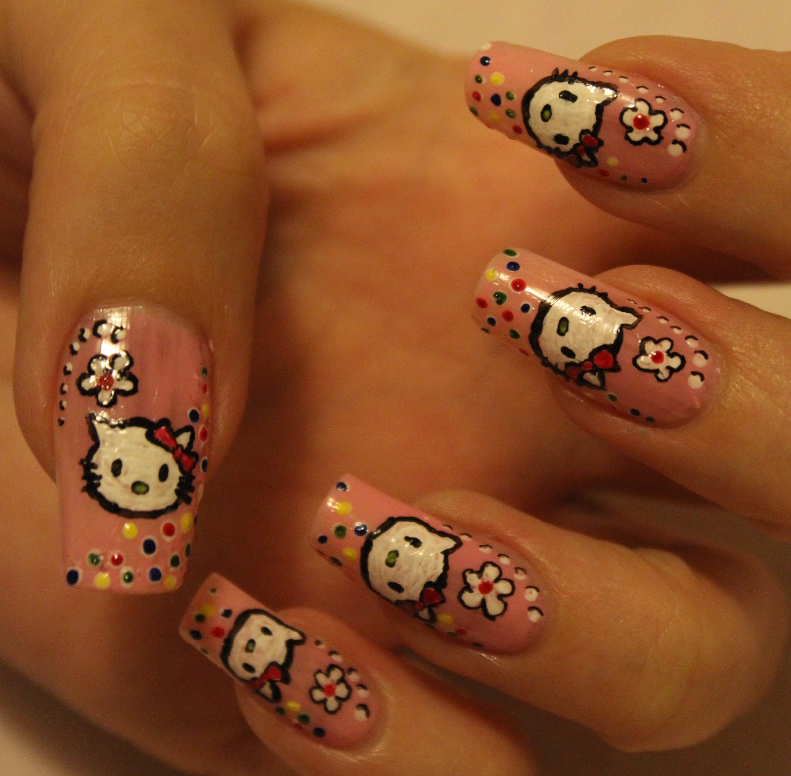 Nail Design Tutorials 2012 Nail Design Hello Kitty. Nail art pen.