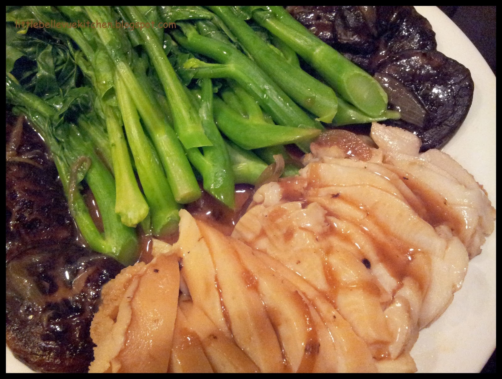Little Bellevue Kitchen Braised abalone with Fresh Shitake Mushrooms