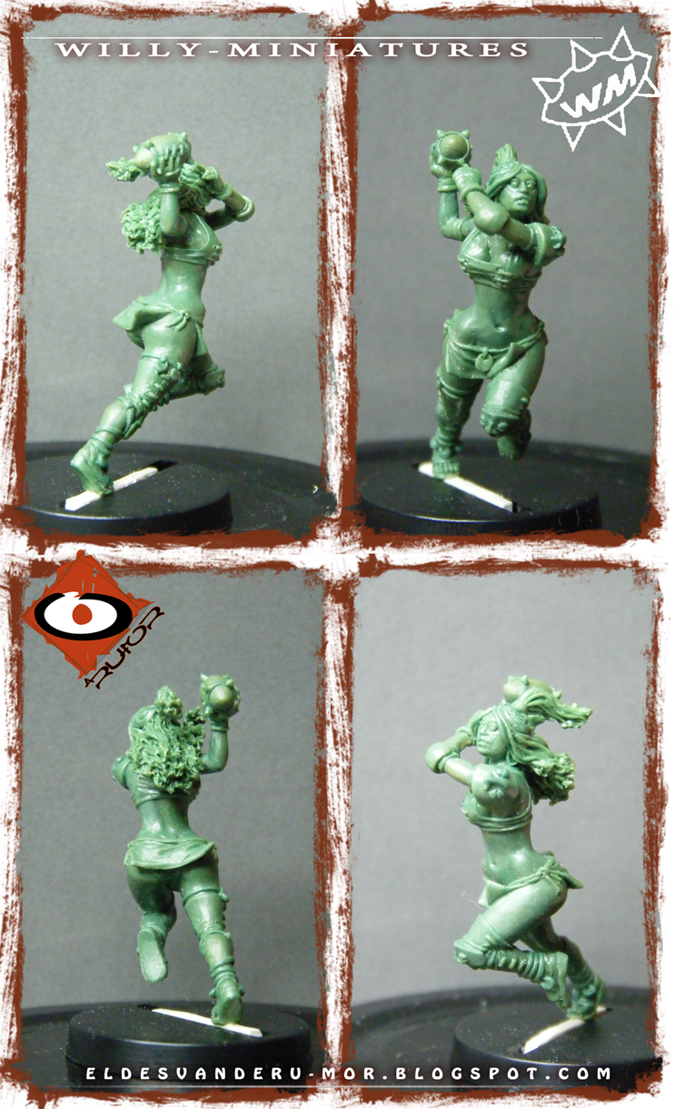 Bowl Amazon Team Thrower miniature by ªRU-MOR for WILLY Miniatures, fantasy football