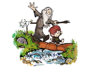 Threadless Calvin & Hobbes x The Lord of the Rings T-Shirt “Halfling and Wizard”