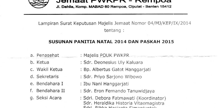 35+ Terbaik Untuk Contoh Konsep Sk Panitia Natal Ide