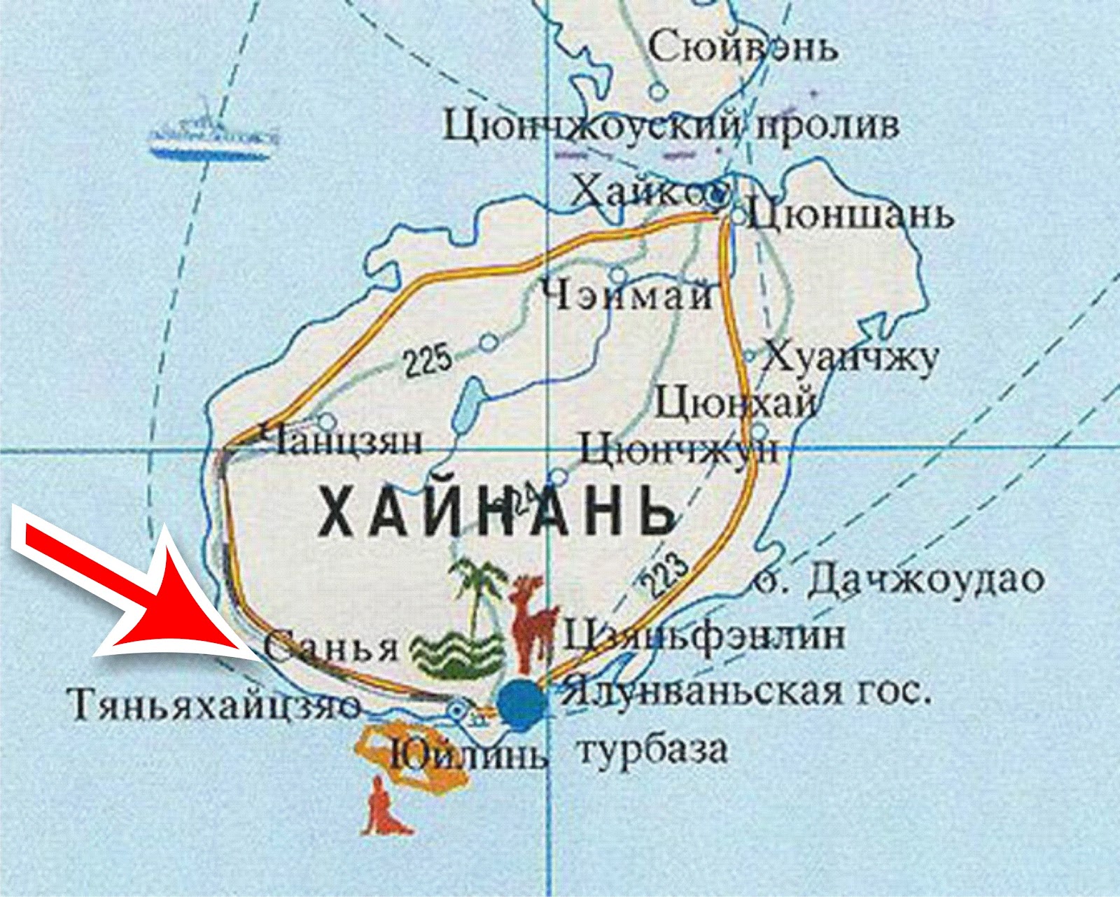 Где находится остров санье