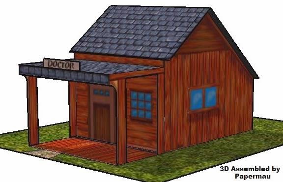 Old West Doctor Drummond Shack Paper Model - by Fiddlers Green