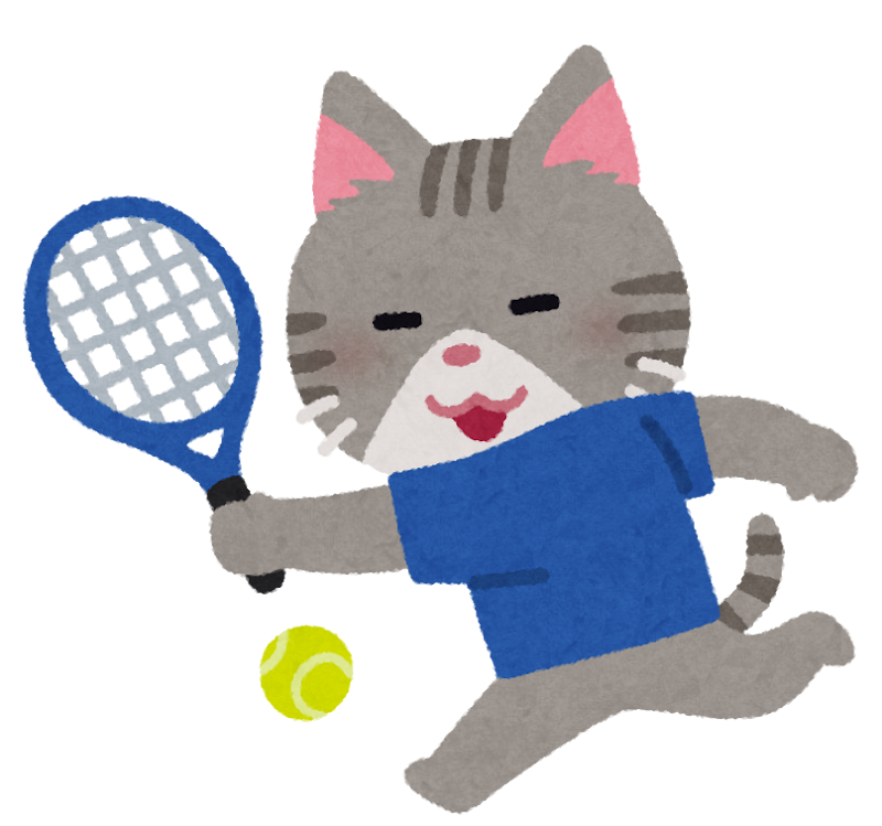 無料イラスト かわいいフリー素材集 テニスをやる動物のキャラクター