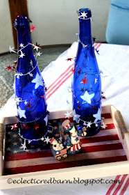 4th of July decorate wine bottles