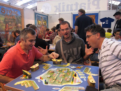Essen Spiel 2011 Day 3 - Three of the guys in our demo game of Hawaii