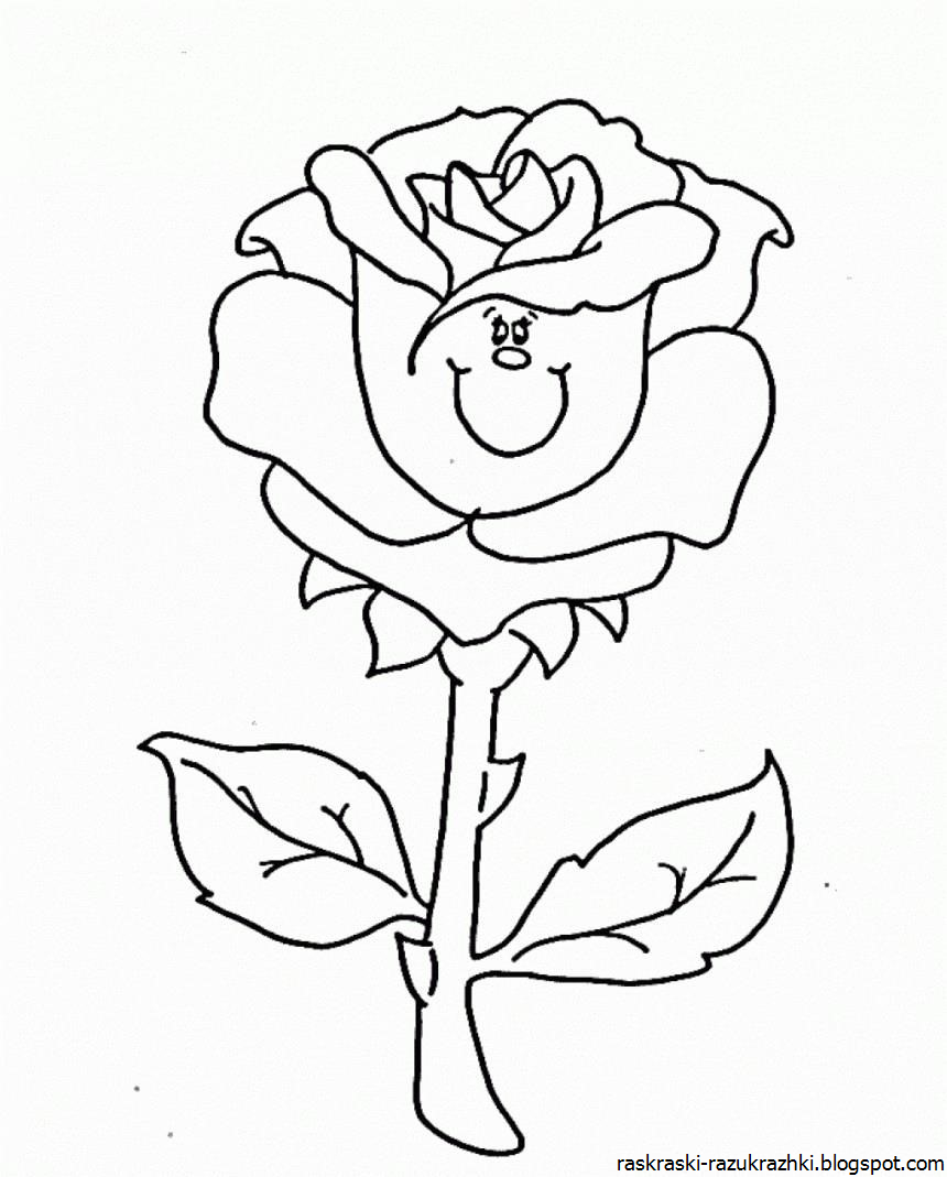 Роза раскраска