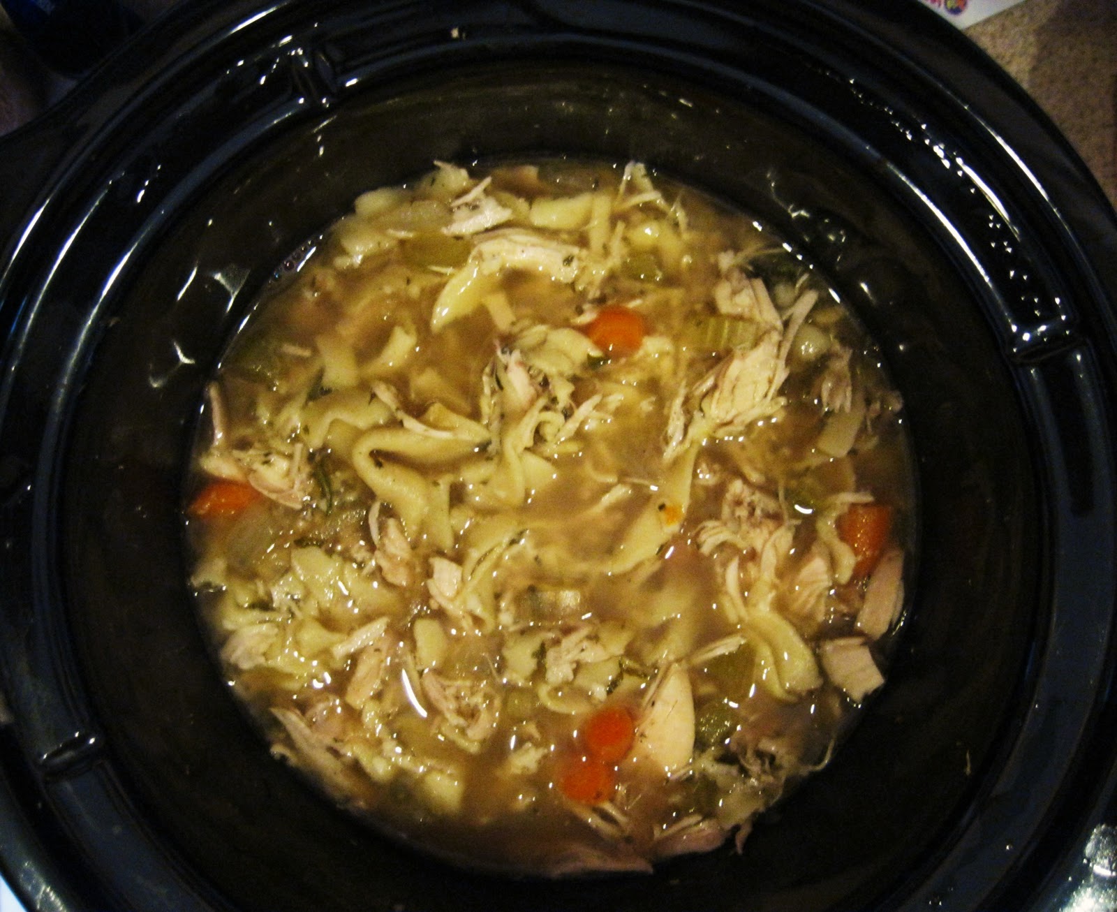 christineiscooking.com: Crock Pot Chicken Noodle Soup with Parmesan