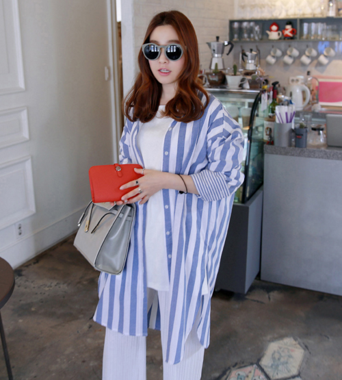 [Miamasvin] Oversized Striped Shirt | KSTYLICK - Latest Korean Fashion ...