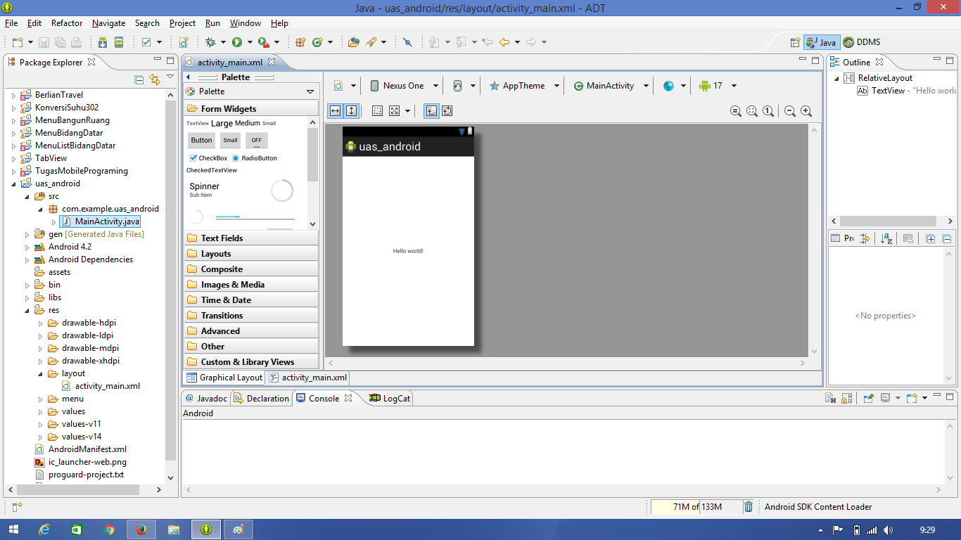 Program android sederhana dengan menggunakan eclipse