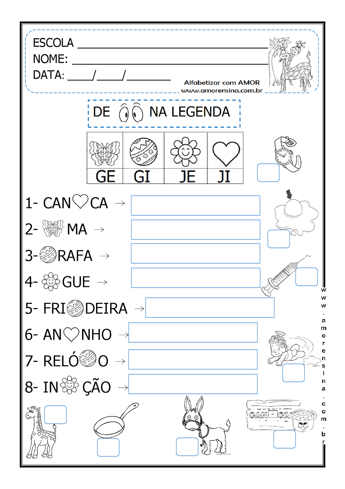 Alfabetizar com AMOR DE OLHO NA LEGENDA ATIVIDADES PARA APROPRIAÇÃO