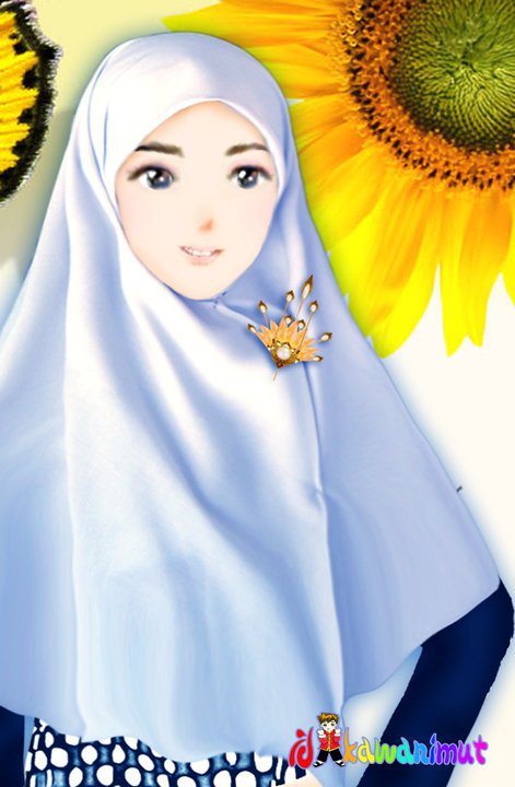 Nini si pelupa Kartun muslimah cantik dengan berjilbab 