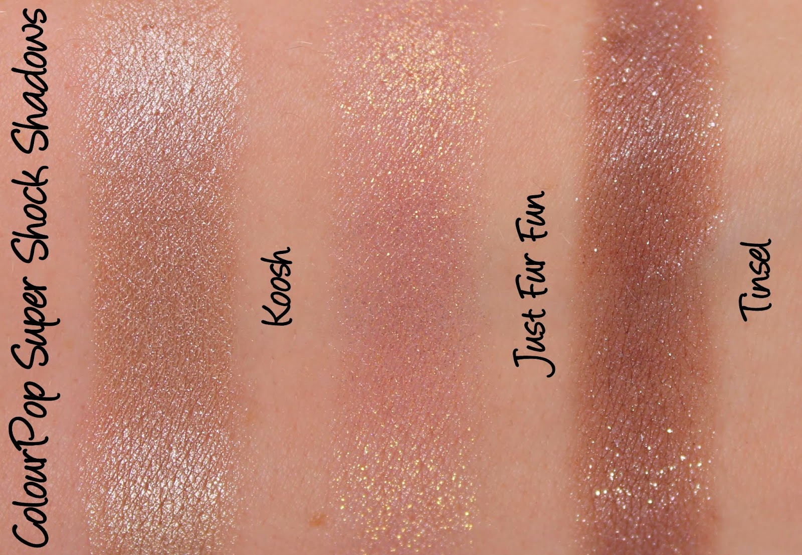 ColourPop Super Shock Shadows Koosh, Just Fur Fun, Tinsel and Sleigh