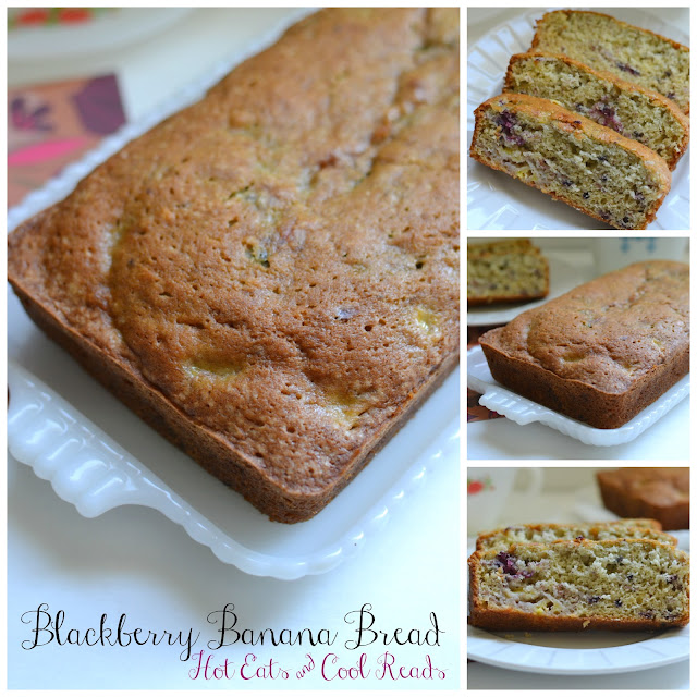 Great for breakfast or snack! Perfect for using ripe bananas and delicious with the bites of fresh blackberries! Blackberry Banana Quick Bread Recipe from Hot Eats and Cool Reads