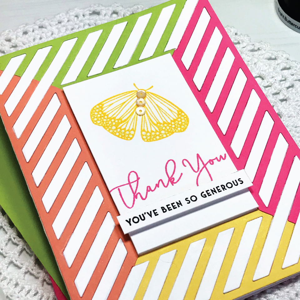 Just Dandy Studio Day 4 Bold Borders Diagonal + Sentiment Staples