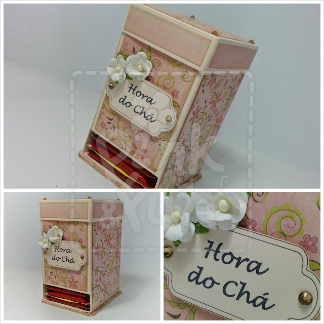 DIY | Tutorial - Caixa para Chá - Tea Bag Dispenser Box by Pink&Fun Scrapbooking