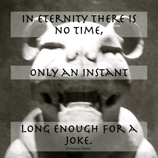 In eternity there is no time, only an instant long enough for a joke. - Hermann Hesse