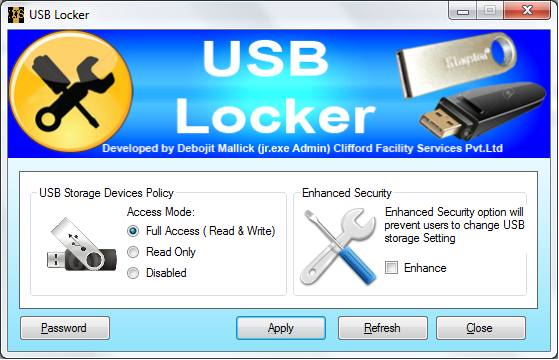 USB Drive or PenDrive Locker free download.