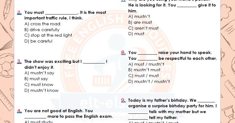 Must Multiple Choice Test Www Elt Els Com