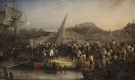 The French painter Joseph Baume's 1836 picture of  Napoleon about to depart from Elba for mainland France
