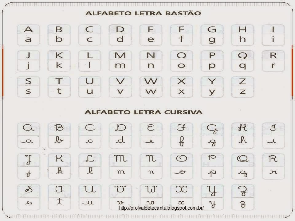 Professora Valdete Cantú Alfabeto Letra Bastão E Cursiva