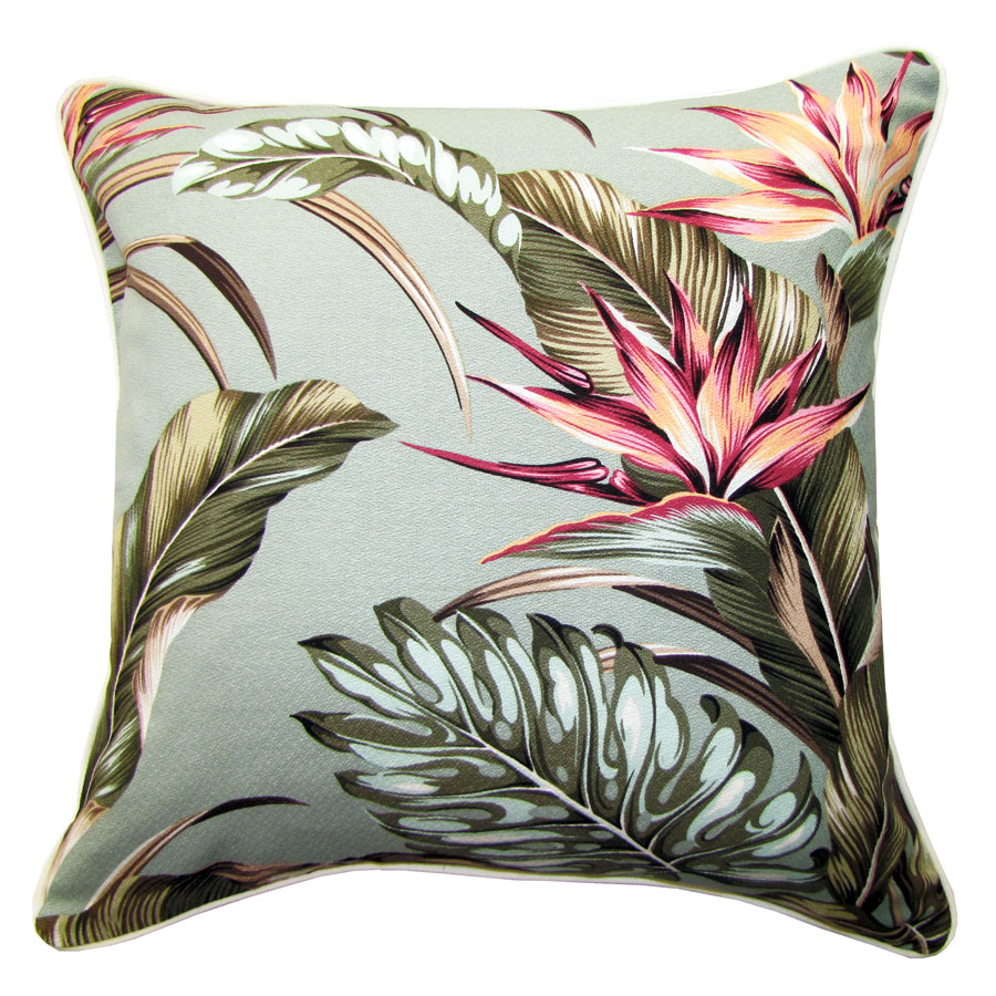 ESCAPE TO PARADISE Tropical Paradise Sage Cushion