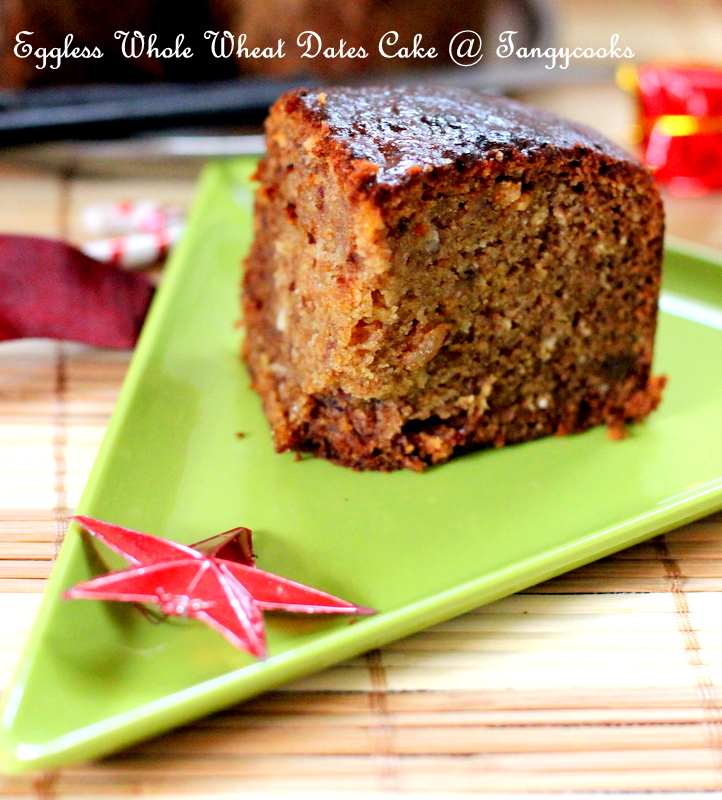 CONCOCTIONS OF A COOKAHOLIC !!! Eggless Whole Wheat Dates & Coconut Cake