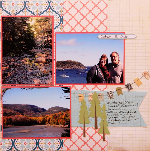Random Memories Two Page Scrapbook Layout "Bar Harbor Inn"