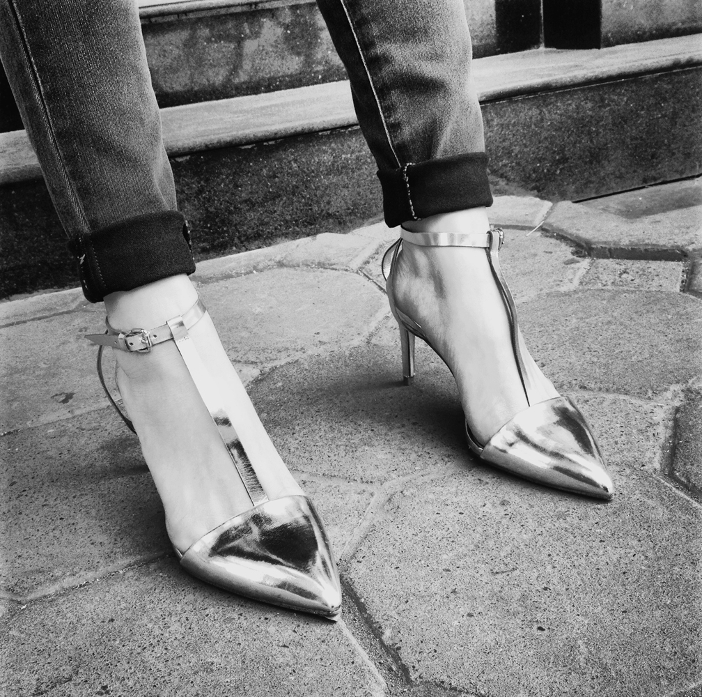 bright pointed heels