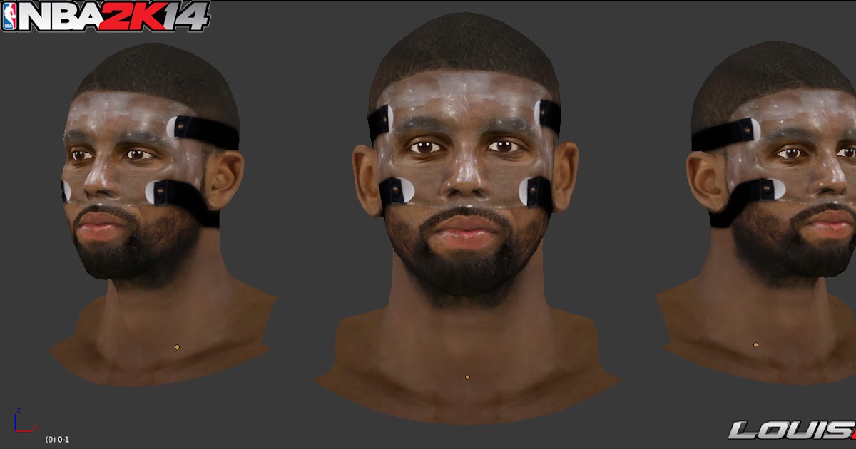 Download Nba2k14 Cyberfaces By Louis2k Kyrie Irving V3 With Face Mask PSD Mockup Templates