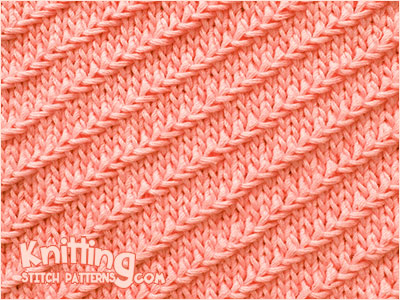 Right Diagonal slip stitch knitting. Free pattern and video tutorials on how to knit