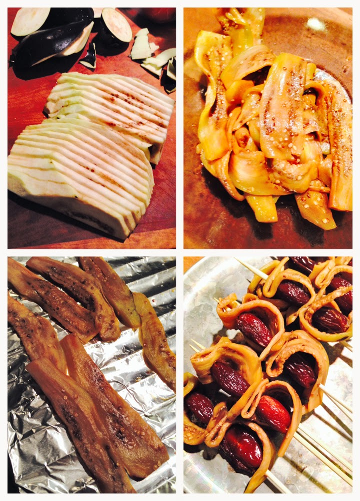 The Chubby Vegetarian Smoked Eggplant & Date Yakitori