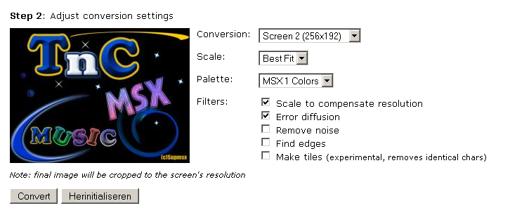 TnC Stuff: Some MSX links: MSX Screen conversor