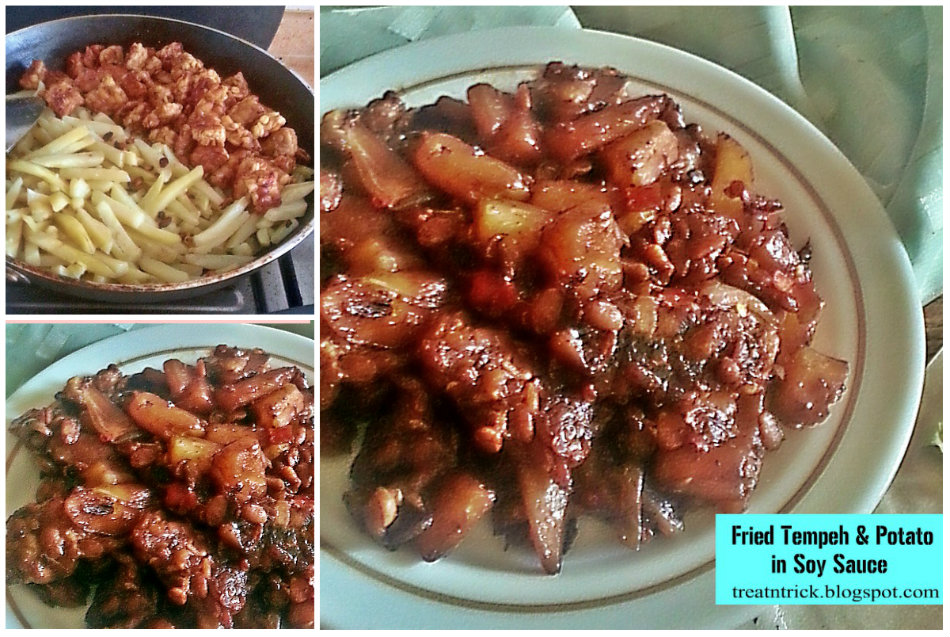 TREAT & TRICK FRIED TEMPEH & POTATO IN SOY SAUCE RECIPE