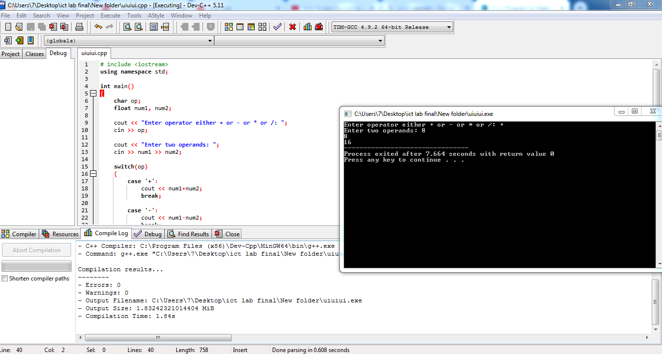 Make A Simple Calculator in C++ Using Switch Statement - GB-TECH