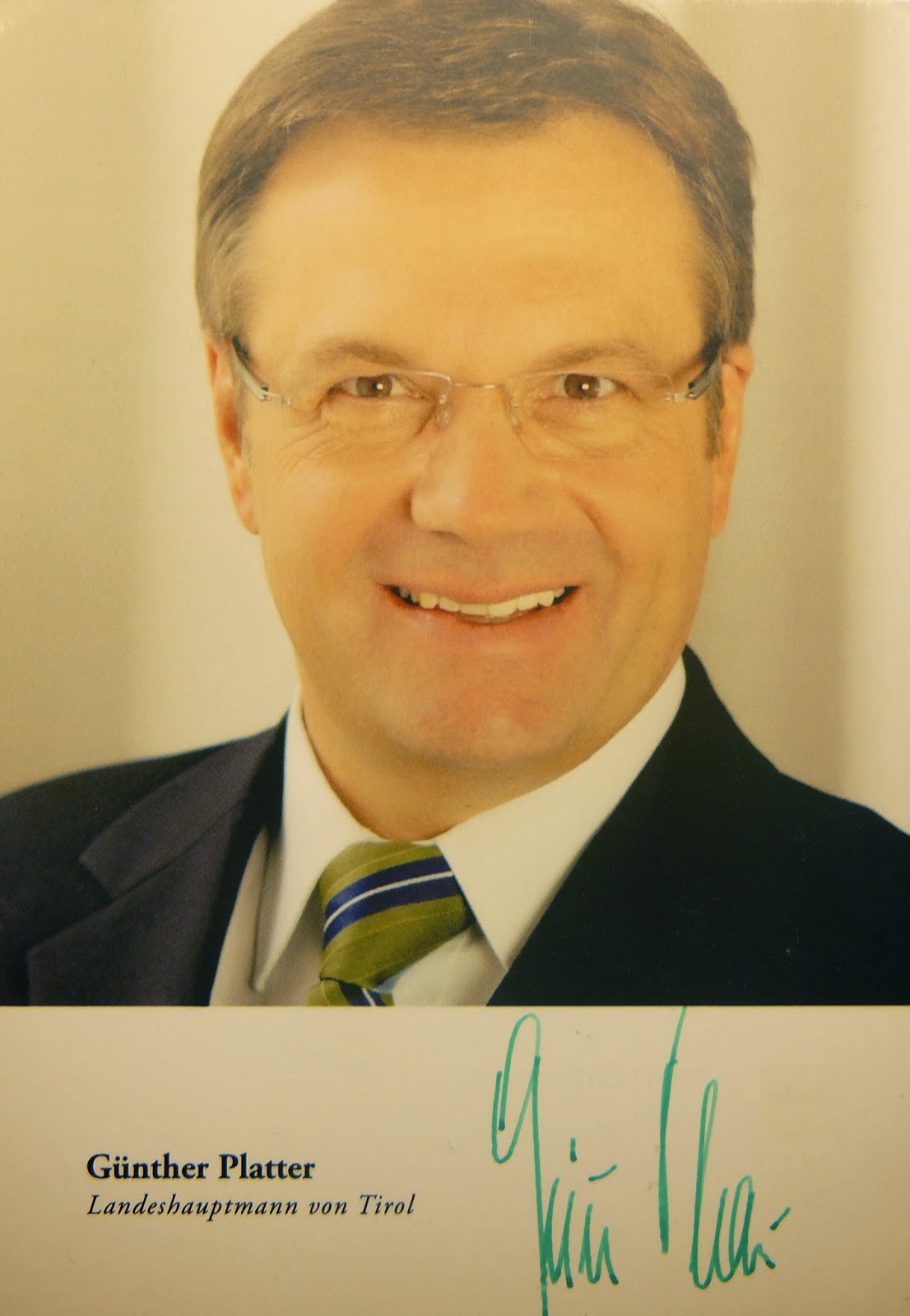 Autografy Polityków i Przywódców Religijnych Günther Platter