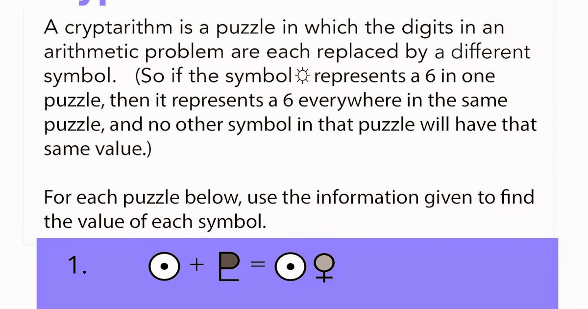 1001 Math Problems: Cryptarithms