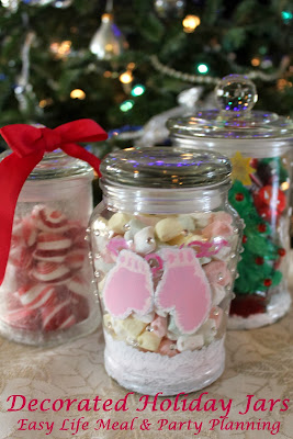 Decorated Holiday Jars - Easy Life Meal & Party Planning
