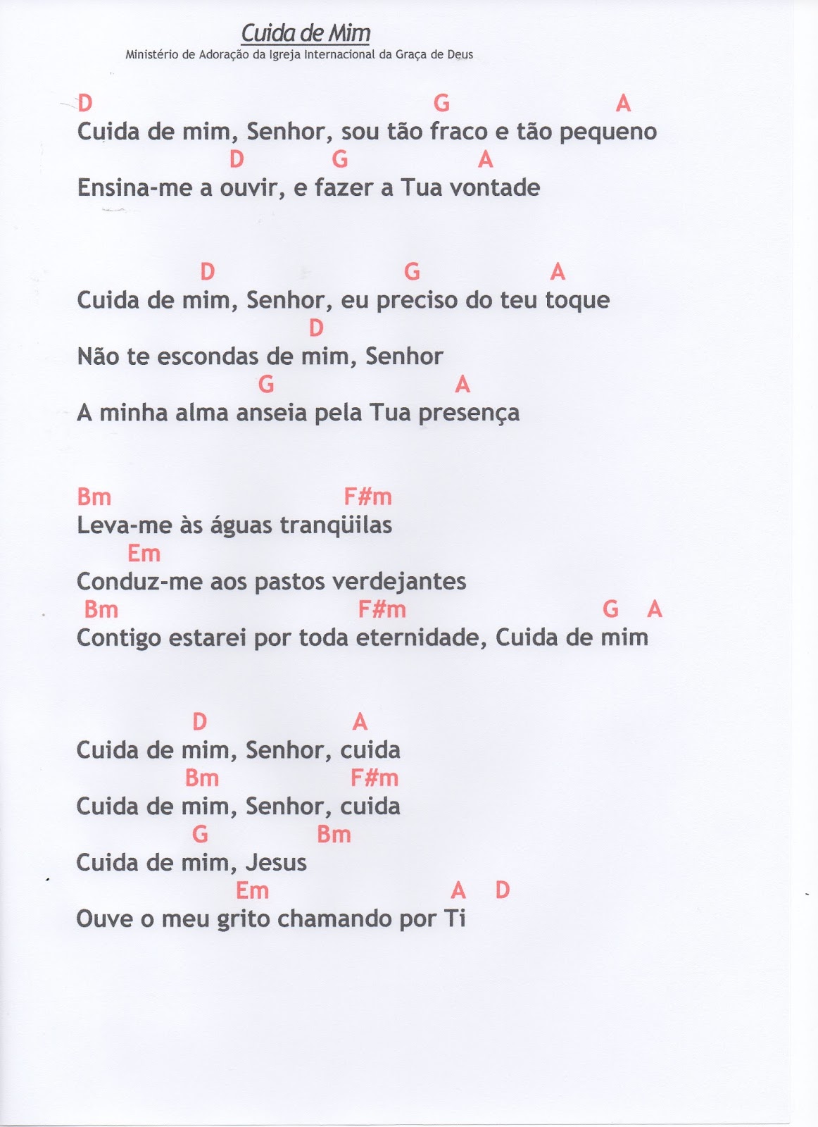 Carlos Xavier Cifras Gospel Cuida de mim