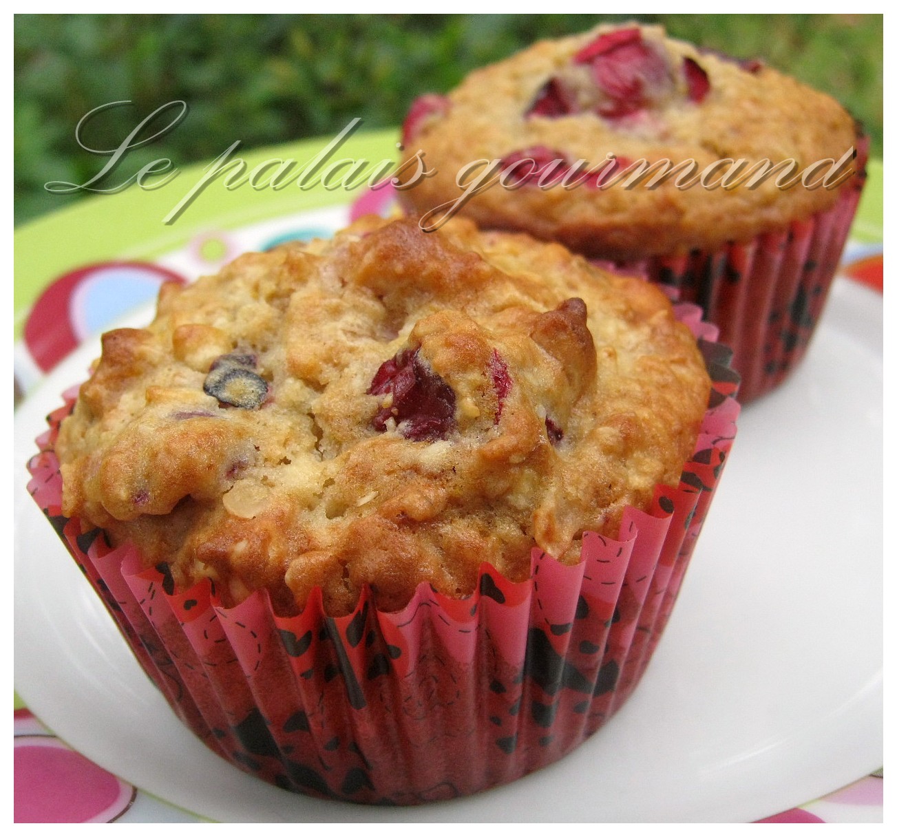 Le palais gourmand Muffins canneberges, pomme, orange et noix