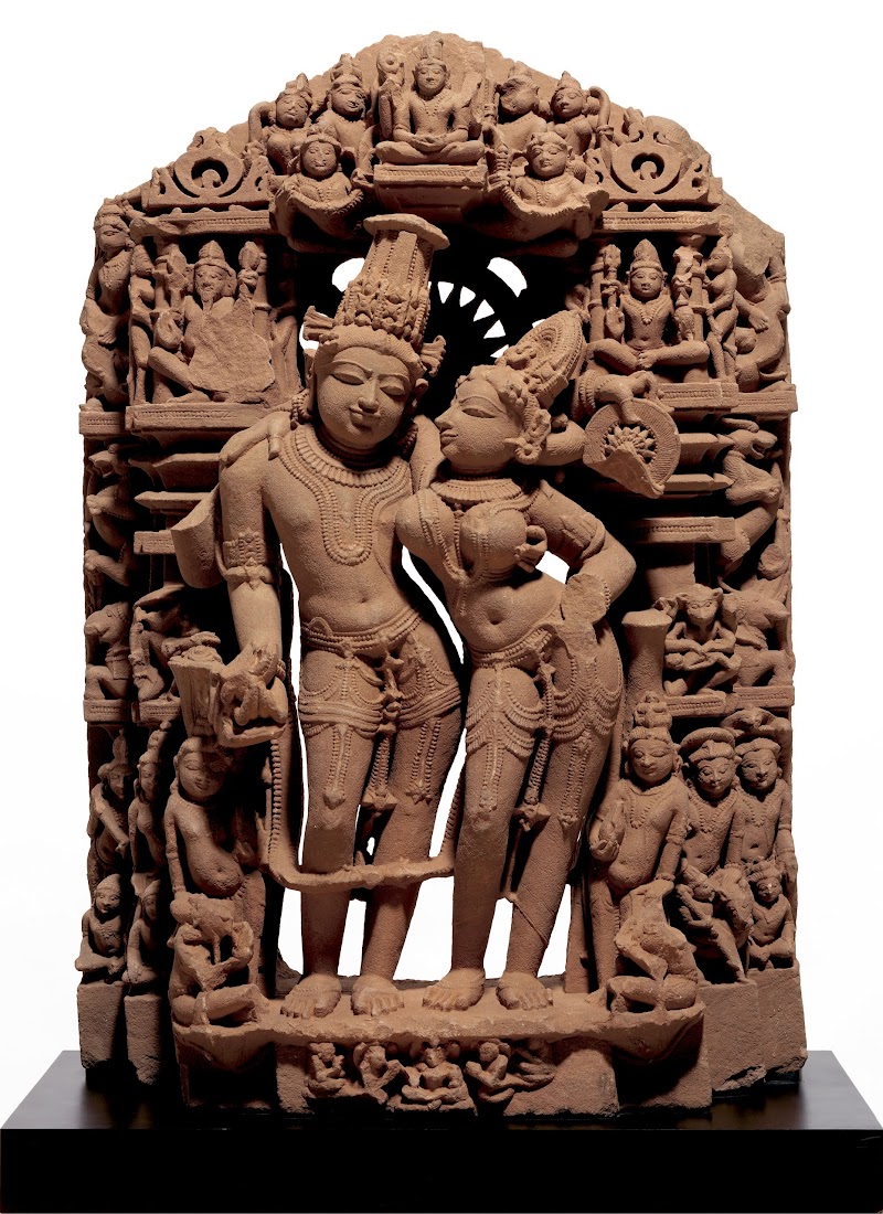 Sculpture of God Vishnu and his Consort Goddess Laksmi - India 10th-11th Century AD