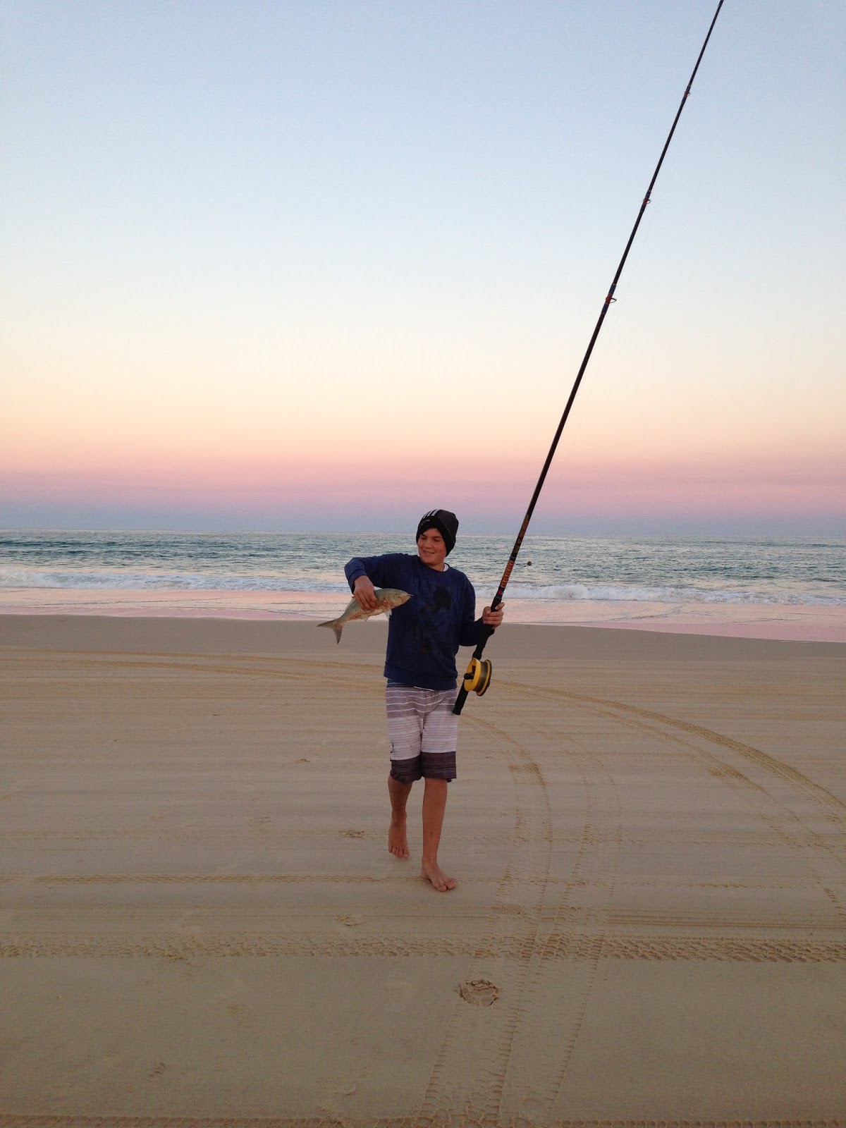 Life on Fraser Island Blue skies and beach fishing Tailor season on Fraser Island