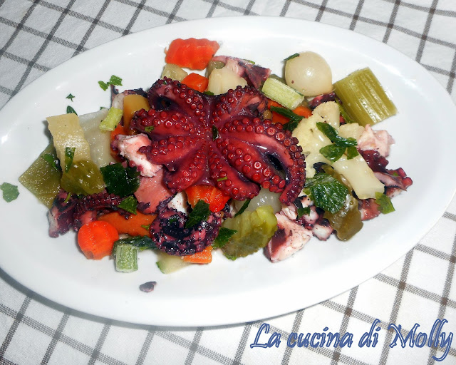 La cucina di Molly INSALATA DI POLPO ALLA GIARDINIERA DI VERDURE