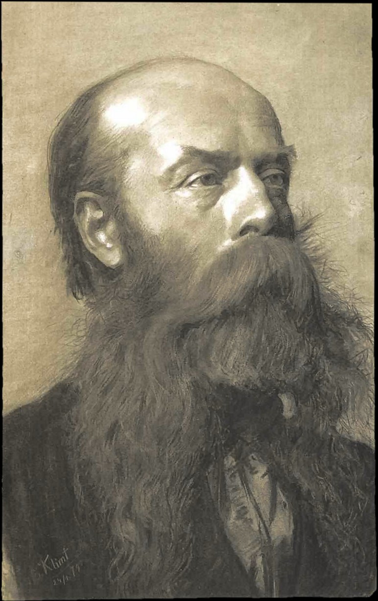 Gustav Klimt Ritratto di un uomo con la barba a tre quarti di profilo