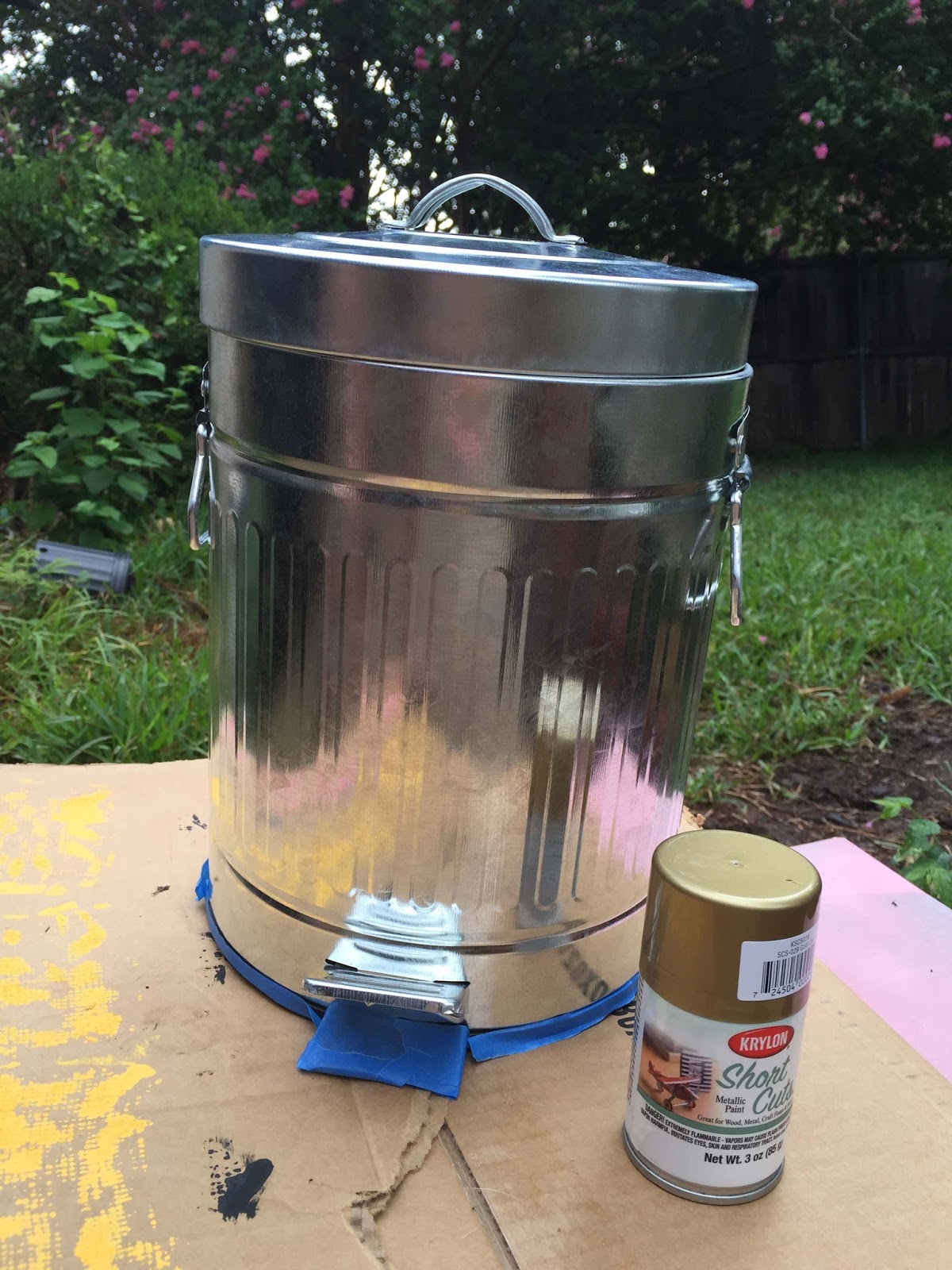 Christy Robbins Gold Trash Can