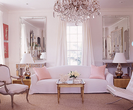 Soft Pink Living Room Design Ideas