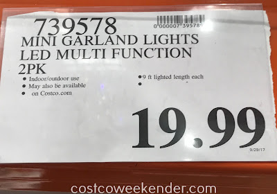 Deal for a 2 pack of Mini Multifunction Garland LED Lights at Costco