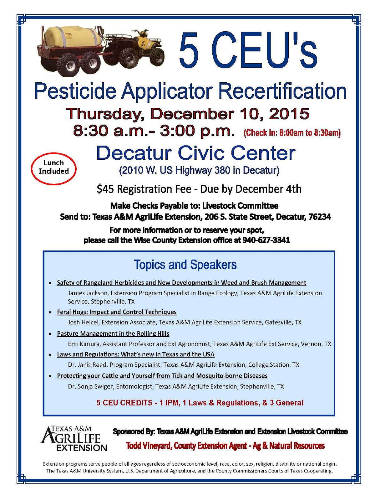 Texas A&M Agrilife Extension - Wise County: Mark your calendar for CEU